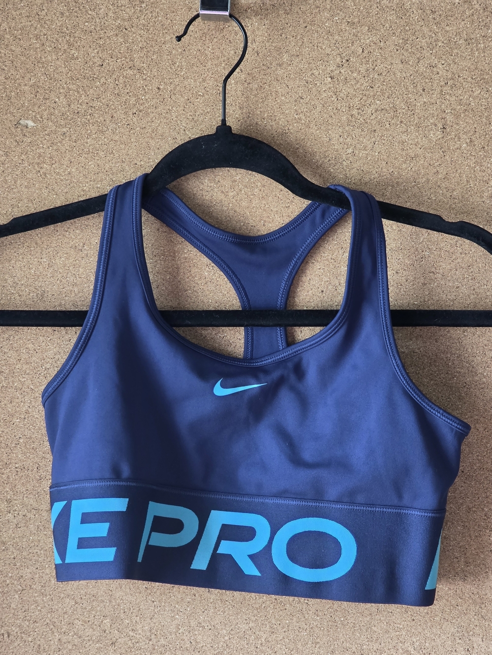 Nike Pro Dri‑Fit Sports Bra Blue Racerback Lg (Girls) Athletic Womens S
